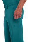 Teal Blue - Men's Natural Rise Drawstring Scrub Pants – Short (View 2)