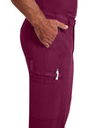 Wine - Men's Natural Rise Drawstring Scrub Pants – Tall (View 3)