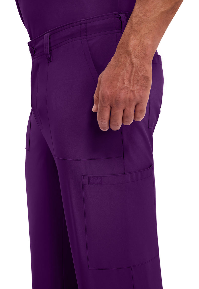 Eggplant - Men's Natural Rise Drawstring Scrub Pants – Regular (View 2)