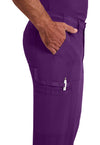 Eggplant - Men's Natural Rise Drawstring Scrub Pants – Regular (View 3)