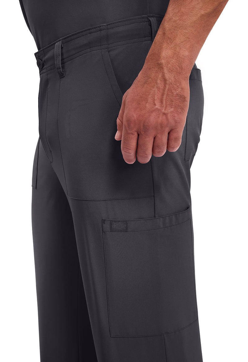 Pewter - Men's Natural Rise Drawstring Scrub Pants – Regular (View 2)