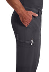 Pewter - Men's Natural Rise Drawstring Scrub Pants – Regular (View 3)