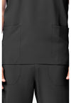 Black - Unisex Natural Rise Tapered Leg Scrub Pants (View 2)