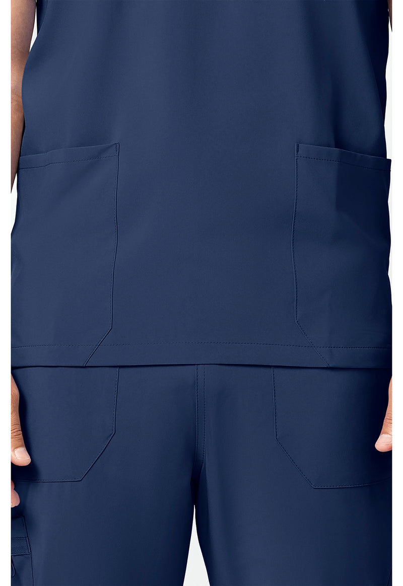Navy - Unisex Natural Rise Tapered Leg Scrub Pants (View 2)