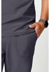 Pewter - Unisex Natural Rise Tapered Leg Scrub Pants (View 3)