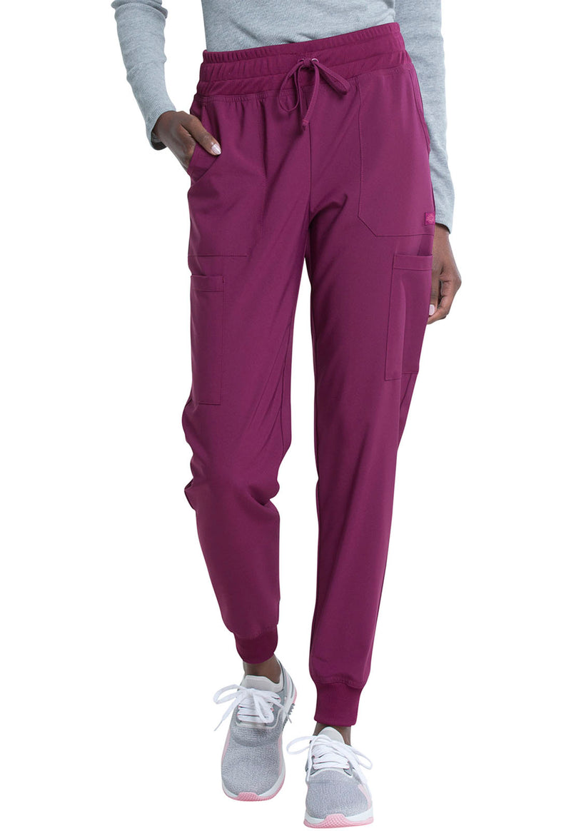 Wine - Dickies EDS Essentials Women Scrub Pants - Front View