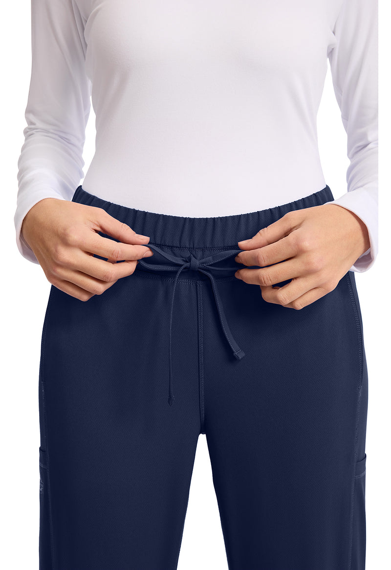 Navy - Women's Mid Rise Straight Leg Drawstring Scrub Pants (View 2)
