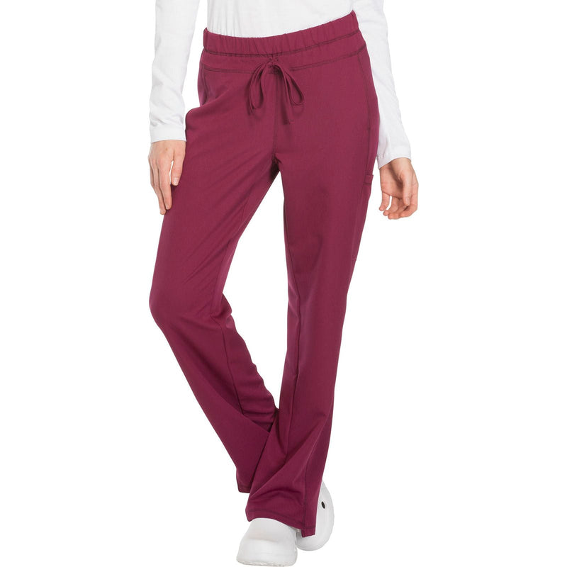 wine - Mid Rise Straight Leg Drawstring Pant