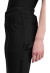 Black - Women's Mid Rise Tapered Leg Pull-on Scrub Pants (View 2)
