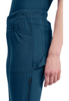 Caribbean Blue - Women's Mid Rise Tapered Leg Pull-on Scrub Pants (View 2)