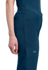 Caribbean Blue - Women's Mid Rise Tapered Leg Pull-on Scrub Pants (View 3)