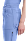 Ciel Blue - Women's Mid Rise Tapered Leg Pull-on Scrub Pants (View 2)