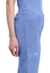 Ciel Blue - Women's Mid Rise Tapered Leg Pull-on Scrub Pants (View 3)