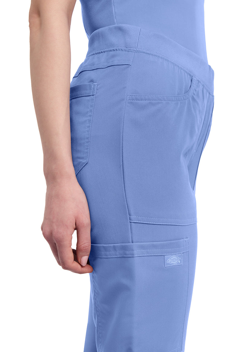 Ciel Blue - Women's Mid Rise Tapered Leg Pull-on Scrub Pants (View 3)