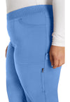 Ciel Blue - Women's Mid Rise Tapered Leg Pull-on Scrub Pants (View 4)
