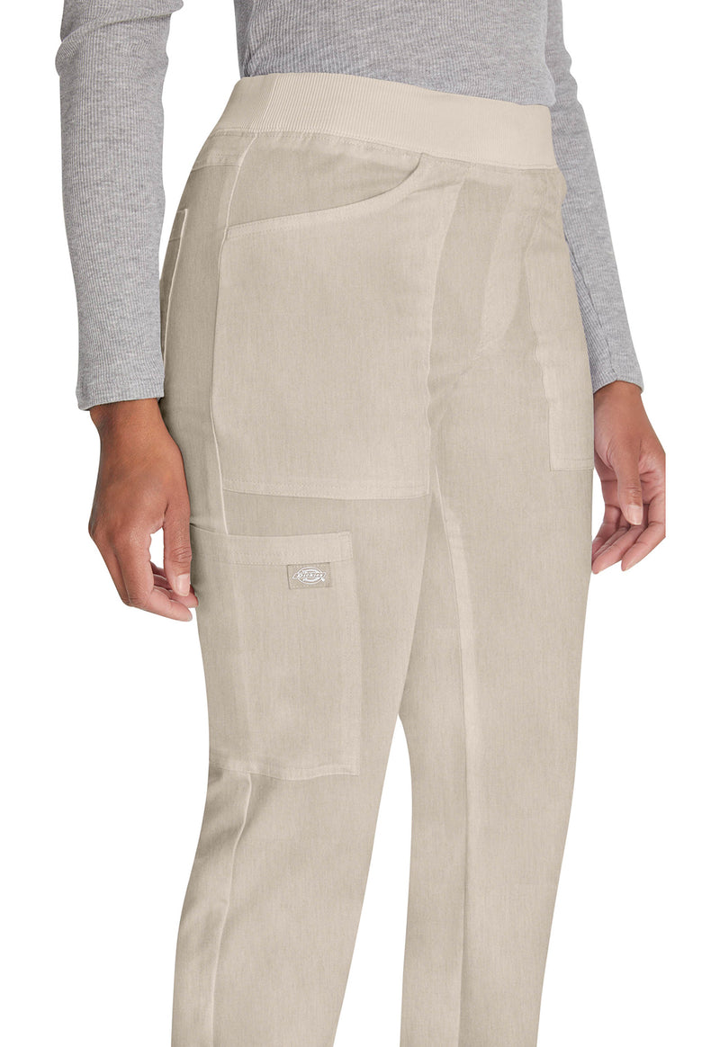 Heather Blonde Wood - Women's Mid Rise Tapered Leg Pull-on Scrub Pants (View 3)