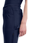 Navy - Women's Mid Rise Tapered Leg Pull-on Scrub Pants (View 2)