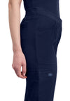 Navy - Women's Mid Rise Tapered Leg Pull-on Scrub Pants (View 3)