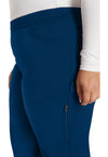 Navy - Women's Mid Rise Tapered Leg Pull-on Scrub Pants (View 4)
