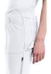 White - Women's Mid Rise Tapered Leg Pull-on Scrub Pants (View 2)