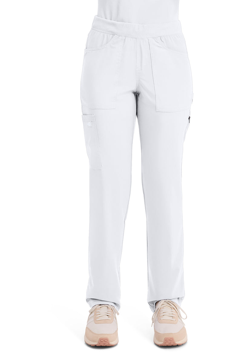 White - Dickies Balance Women Scrub Pants - Front View