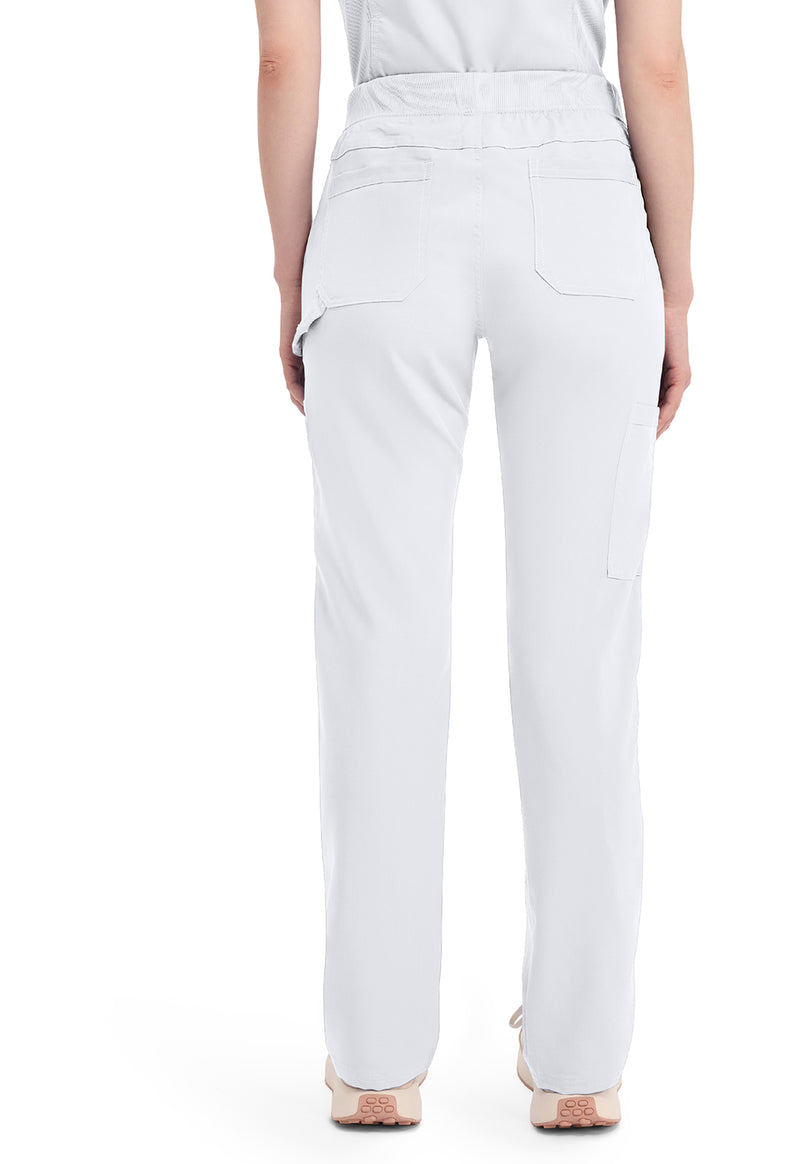 White - Dickies Balance Women Scrub Pants - Back View