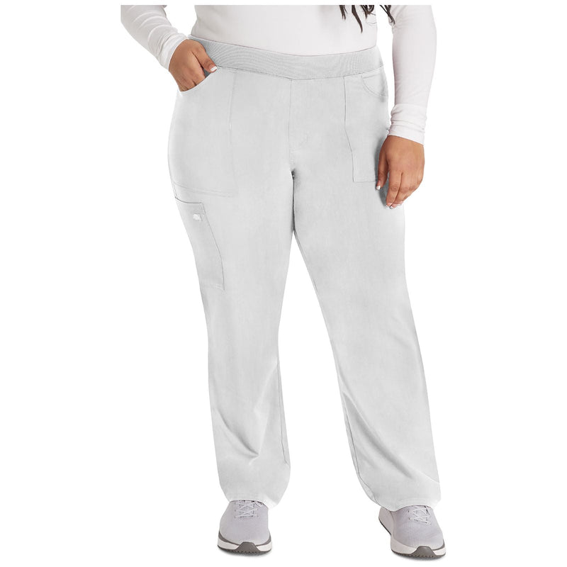 white - Mid Rise Tapered Leg Pull-on Pant