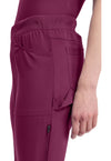 Wine - Women's Mid Rise Tapered Leg Pull-on Scrub Pants (View 2)