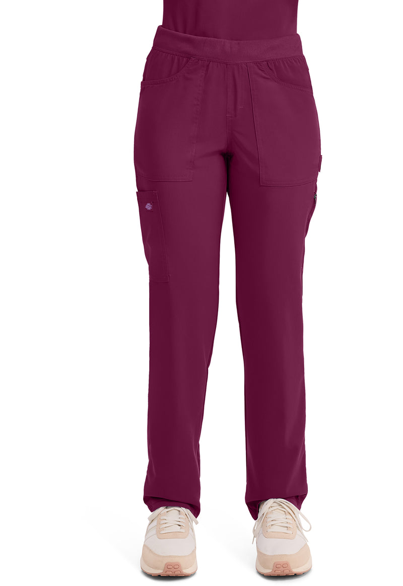 Wine - Dickies Balance Women Scrub Pants - Front View