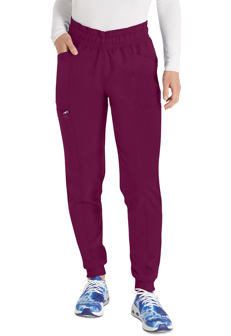 Wine - Dickies Balance Women Scrub Pants - Front View