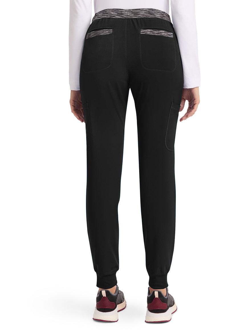 black - Natural Rise Tapered Leg Jogger Pant (Back)