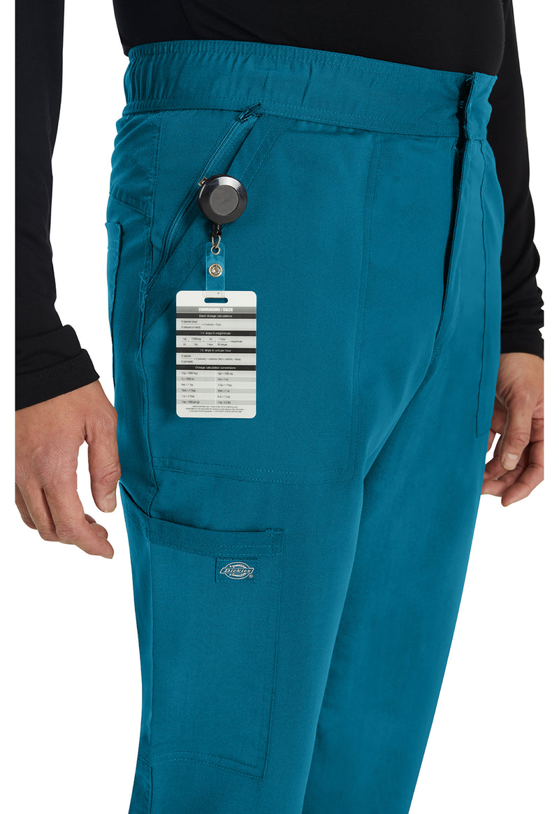 Caribbean Blue - Men's Mid Rise Straight Leg Scrub Pants (View 2)