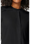Black - Women's Snap Front Warm-up Scrub Jacket (View 2)