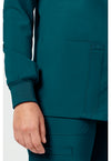 Caribbean Blue - Women's Snap Front Warm-up Scrub Jacket (View 3)