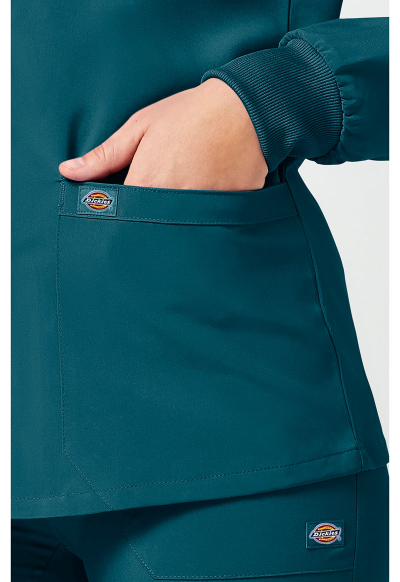 Caribbean Blue - Women's Snap Front Warm-up Scrub Jacket (View 4)