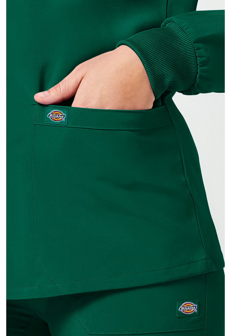 Hunter Green - Women's Snap Front Warm-up Scrub Jacket (View 4)