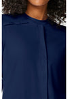 Navy - Women's Snap Front Warm-up Scrub Jacket (View 2)