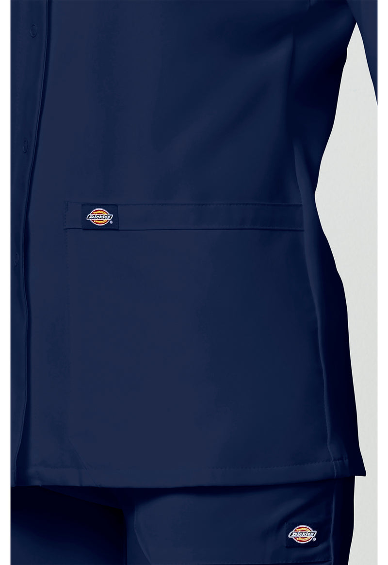 Navy - Women's Snap Front Warm-up Scrub Jacket (View 4)