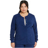 navy - Snap Front Warm-Up Jacket