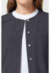 Pewter - Women's Snap Front Warm-up Scrub Jacket (View 2)