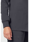 Pewter - Women's Snap Front Warm-up Scrub Jacket (View 3)