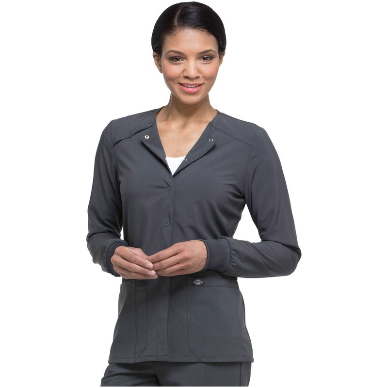 pewter - Snap Front Warm-Up Jacket