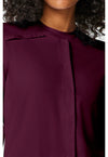 Wine - Women's Snap Front Warm-up Scrub Jacket (View 2)