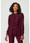 Wine - Dickies EDS Essentials Women Scrub Jacket - Front View