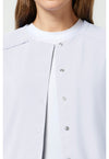 White - Women's Snap Front Warm-up Scrub Jacket (View 2)
