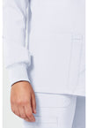 White - Women's Snap Front Warm-up Scrub Jacket (View 3)