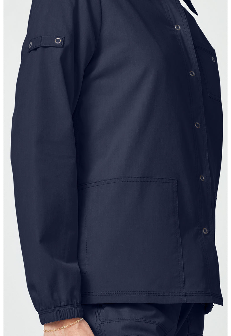 Navy - Women's snap front jacket (View 3)