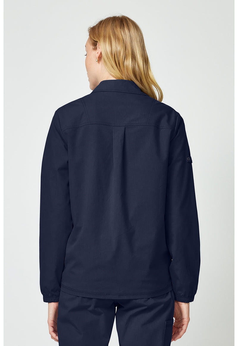 Navy - Women's snap front jacket (Back)