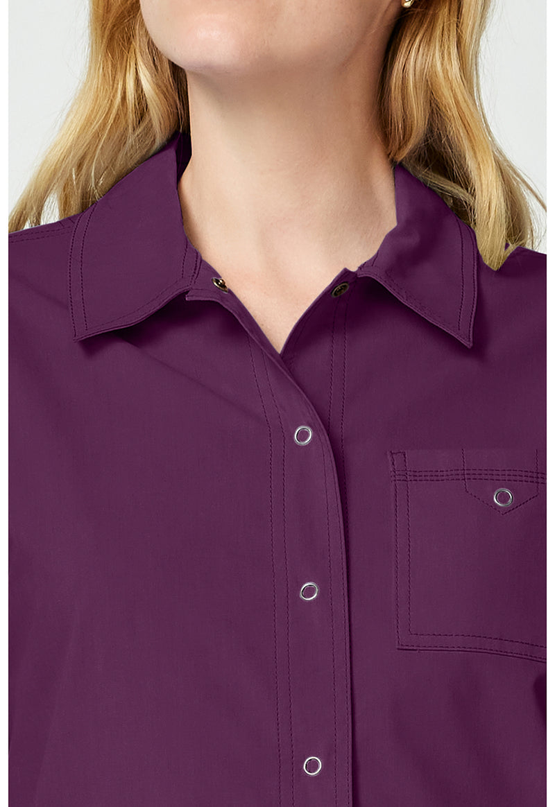 Wine - Women's snap front jacket (View 2)