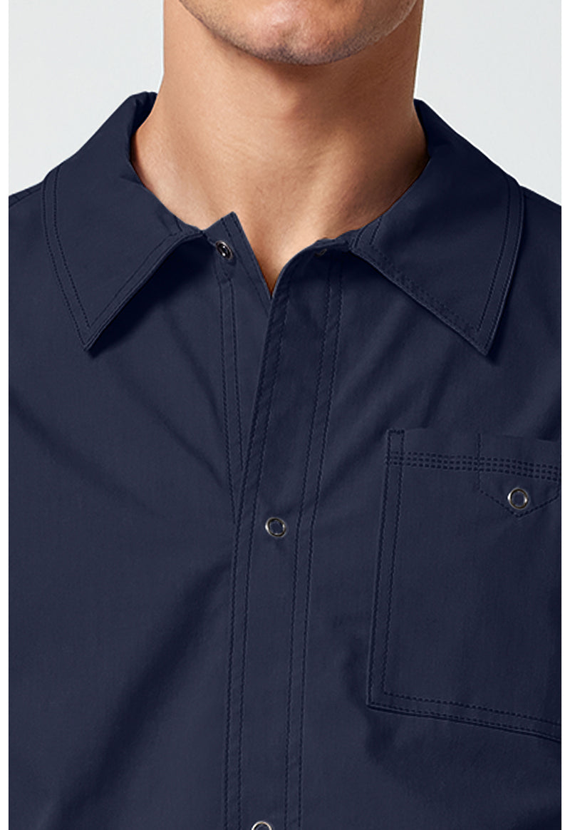 Navy - Men's snap front jacket (View 2)